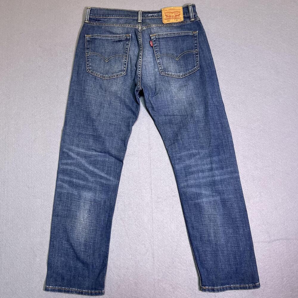 Levis 505 Jeans Mens 32x30 Blue Medium Wash Regular Straight Denim Pants Casual